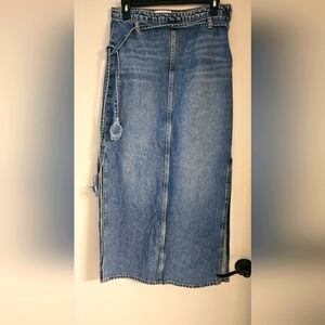 Zara Maxi Slit Jean Skirt